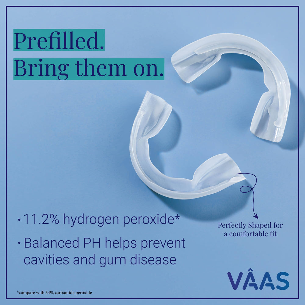Disposable, mess-free whitening trays ready to use