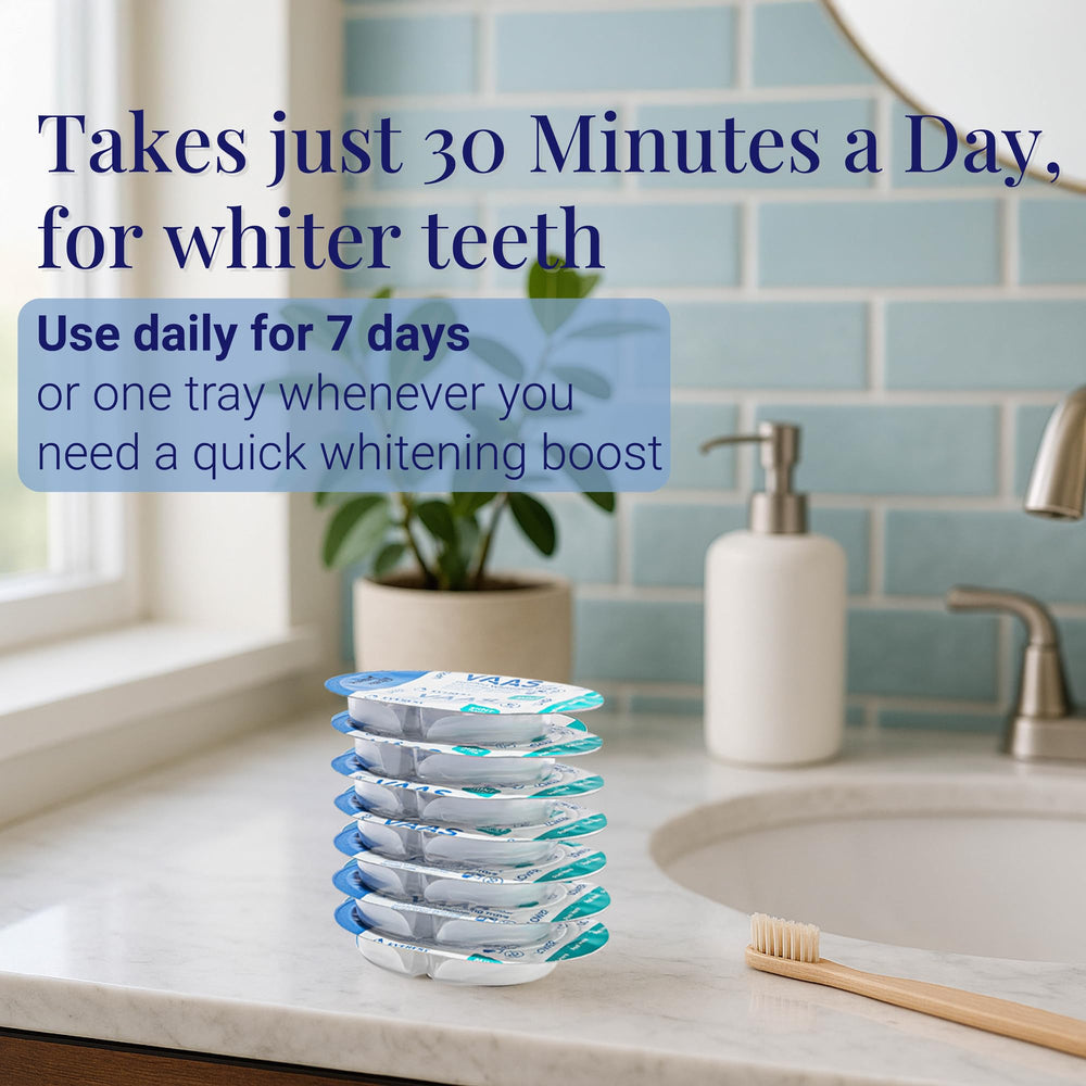 Close-up of mint-flavored whitening tray