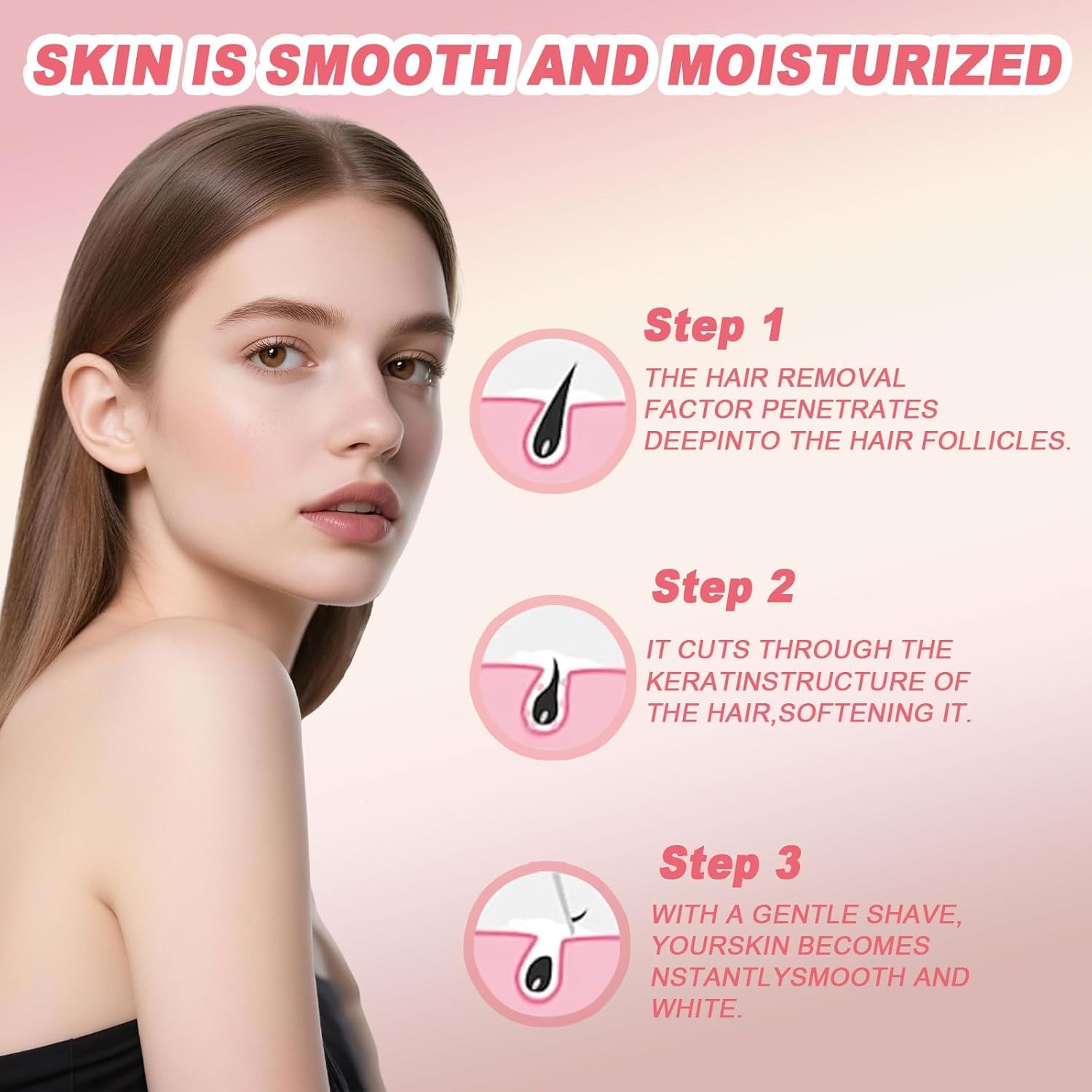 VACVOIIVCE Bare Basics cream application on arm for quick, smooth skin.