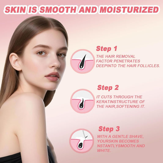 VACVOIIVCE Bare Basics cream application on arm for quick, smooth skin.