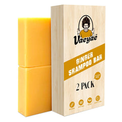 VAEYAE Ginger Shampoo Bar ingredients closeup emphasizes natural plant-based formula
