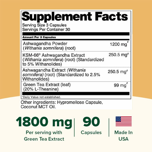 VAHDAM Ashwagandha with L-Theanine capsules