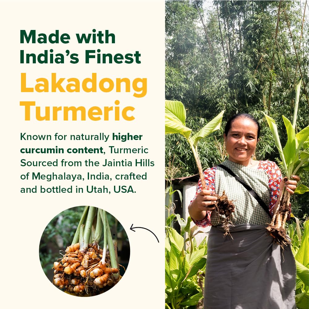 Turmeric root and Lakadong turmeric extract used in the formula