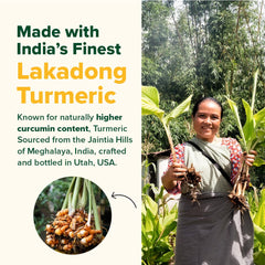 Turmeric root and Lakadong turmeric extract used in the formula