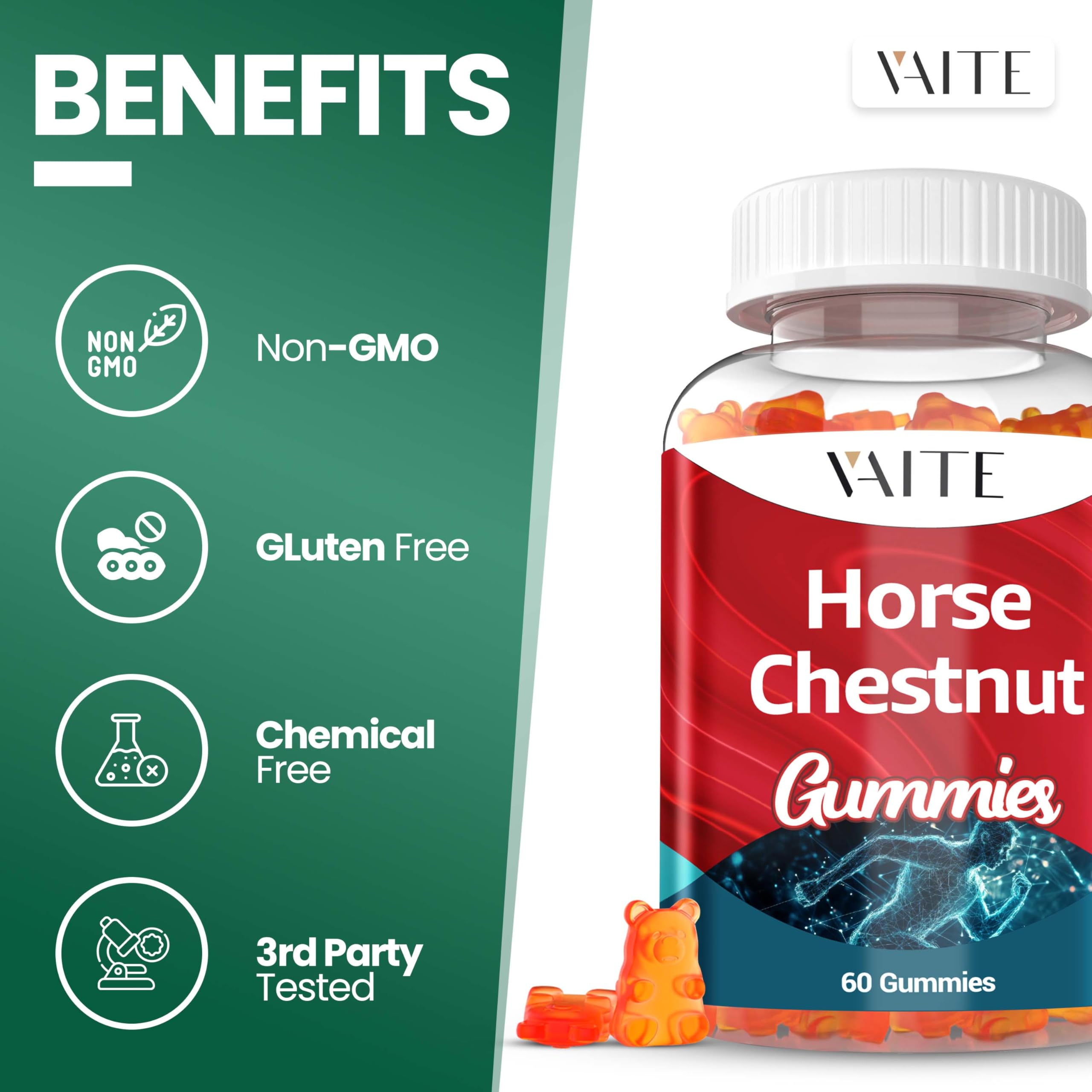 Close-up of ingredients for VAITE Horse Chestnut Extract Supplement