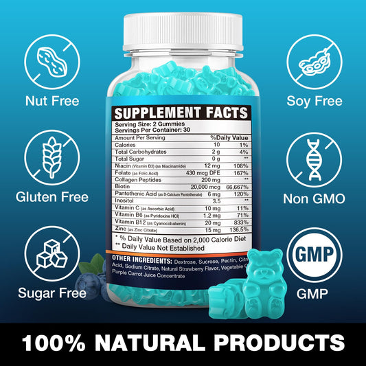 VAJYKEWJY Vegan Biotin Gummies packaging and label