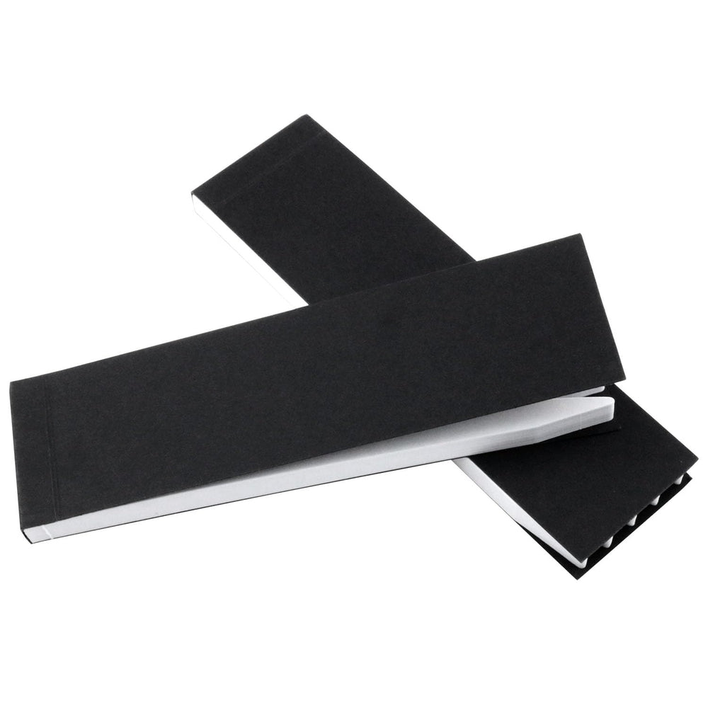 Close-up of oil-absorbent blotter strips for testing