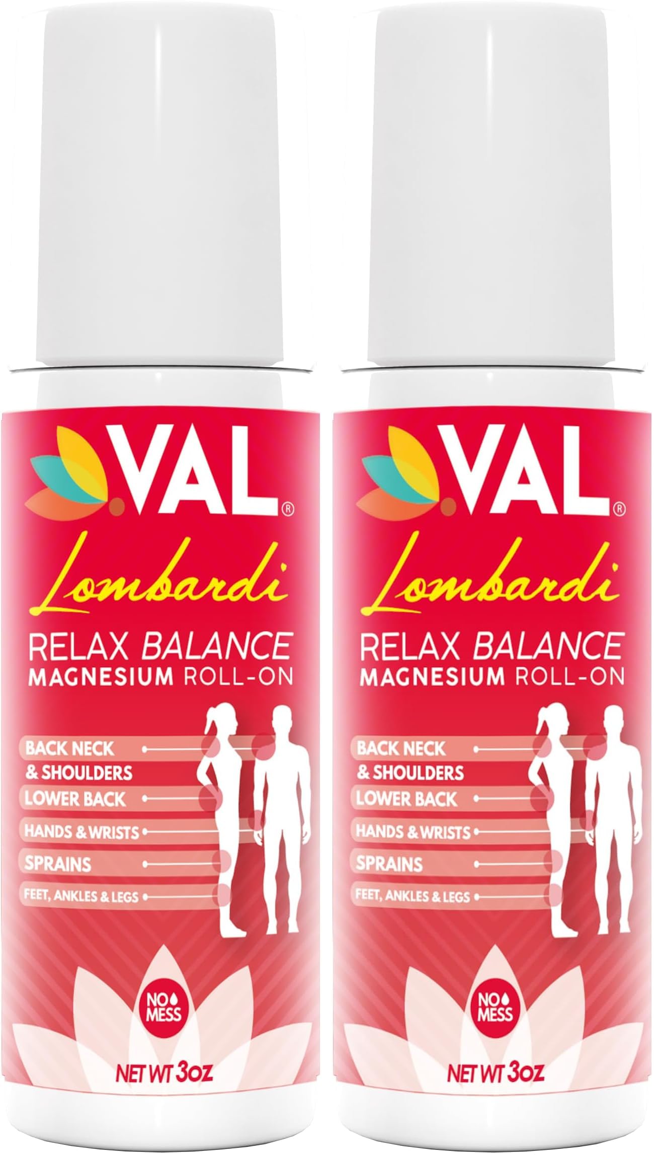 VAL Lombardi Magnesium Roll-On 3oz bottle – front view