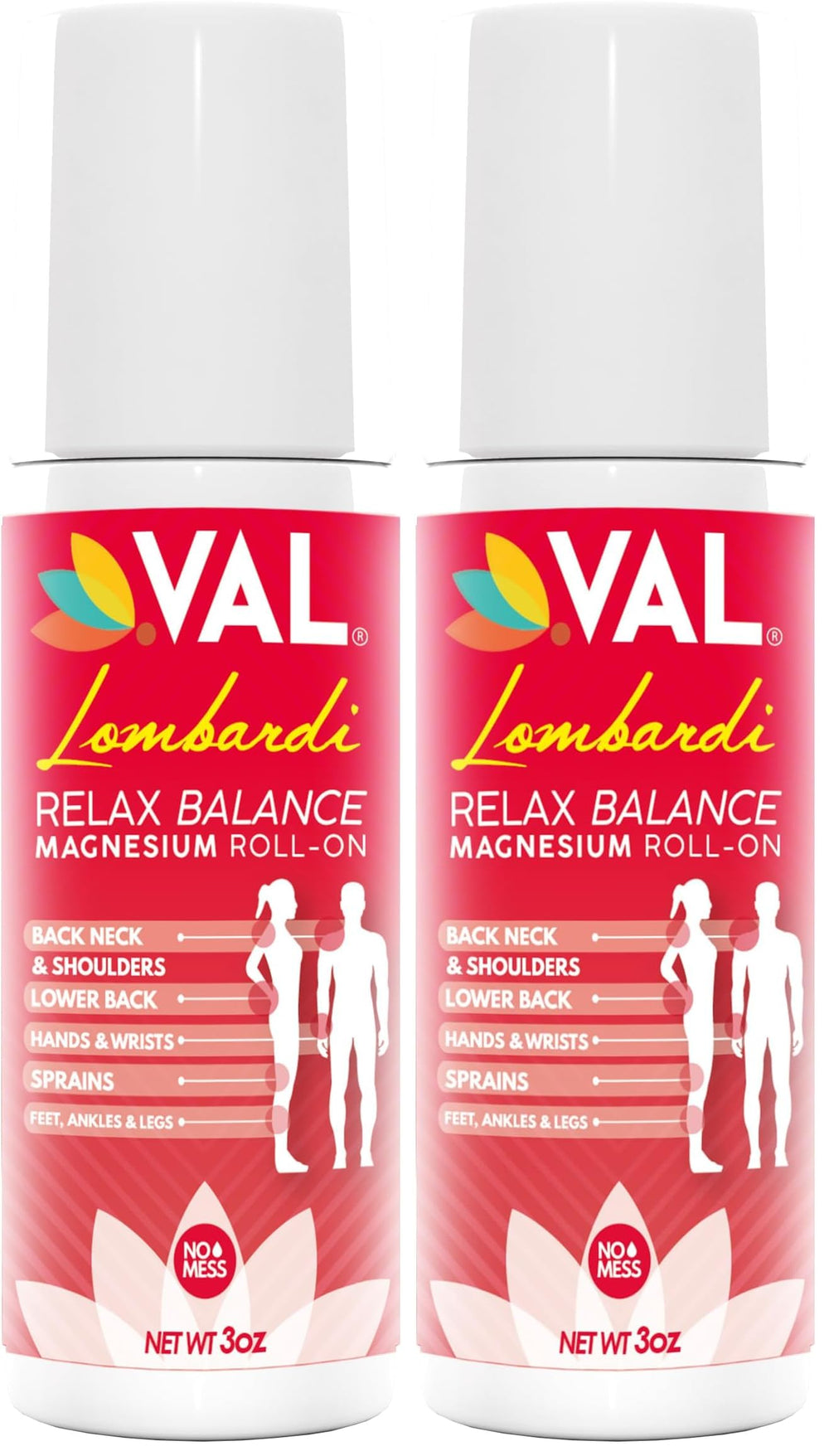 VAL Lombardi Magnesium Roll-On 3oz bottle – front view