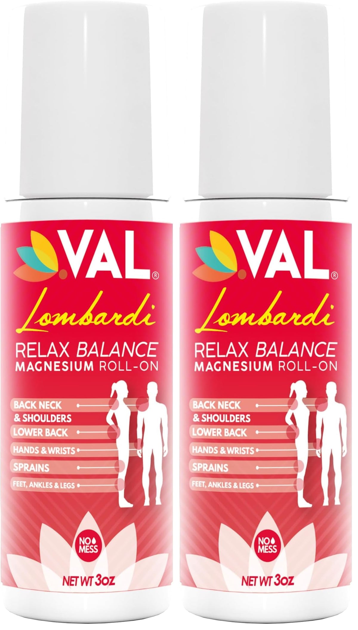 VAL Lombardi Magnesium Roll-On 3oz bottle – front view