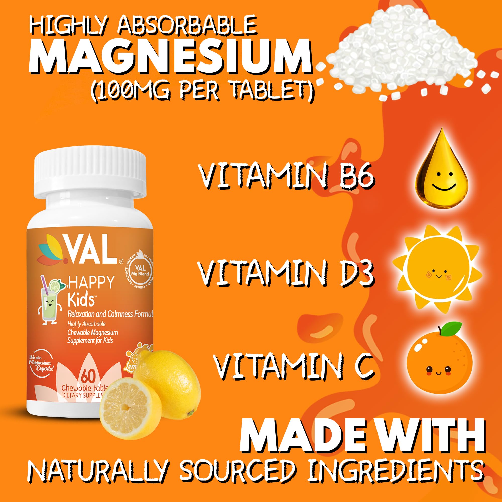 Vitamin B6 included in VAL Magnesium for Kids