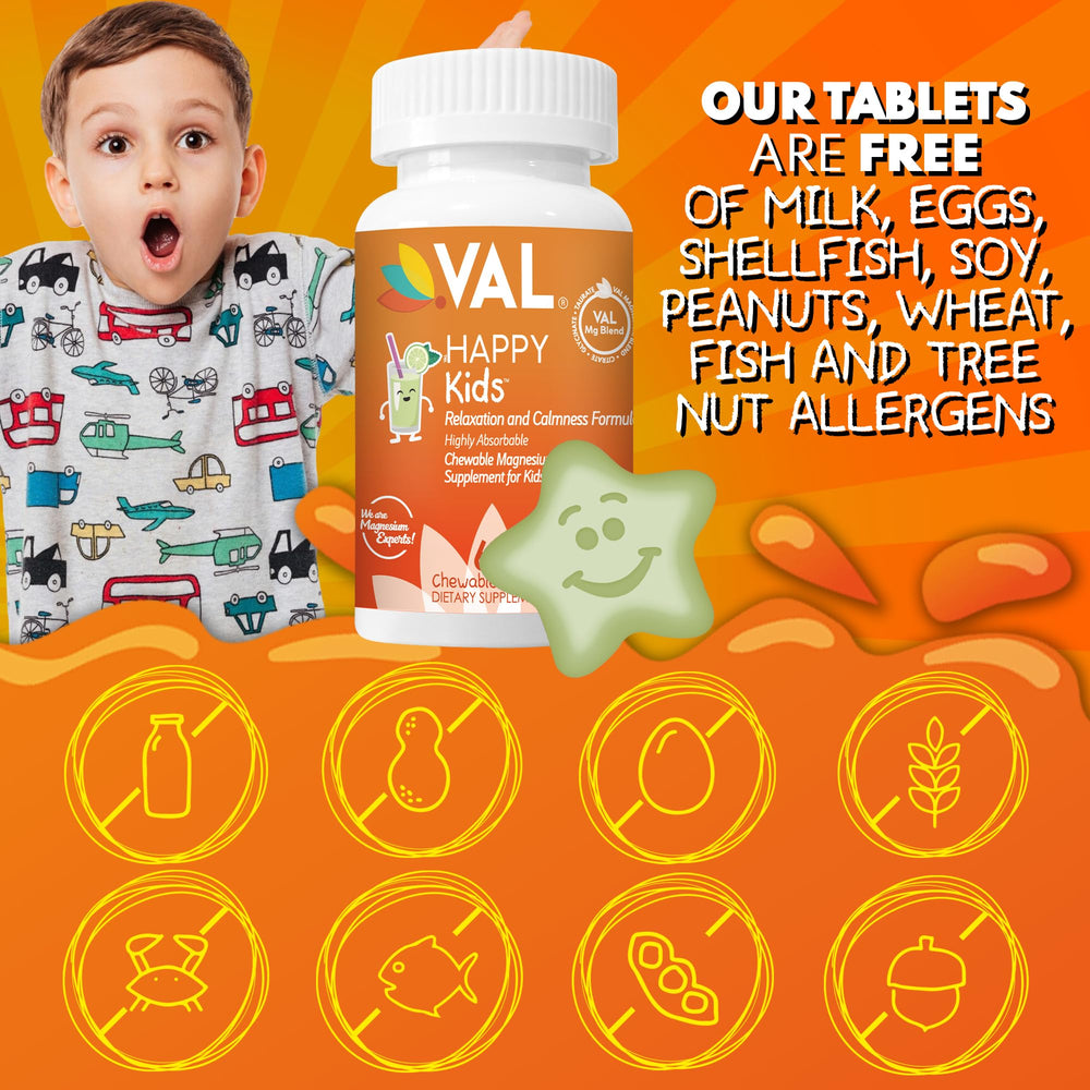 Sugar-free label on VAL Magnesium for Kids