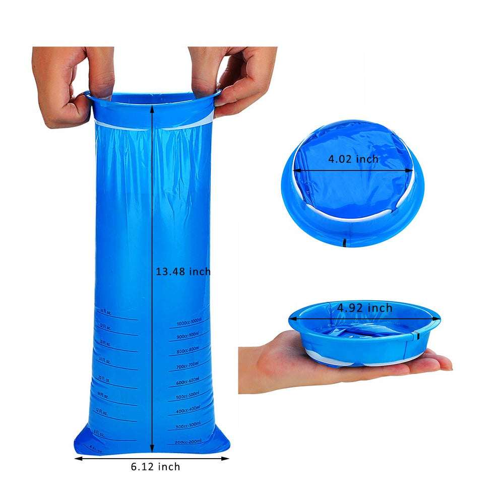 Valchoose emesis bags with mouth ring provide sealed containment to reduce spills.