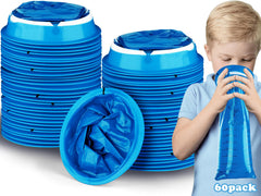 Valchoose kids barf bags in blue pack shown for mess-free travel and quick disposal.