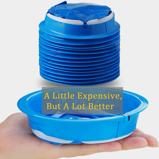 Valchoose 1000ml blue vomit bag showing capacity and leak resistance