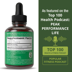 Packaging and product label of Peak Performance valerian root drops