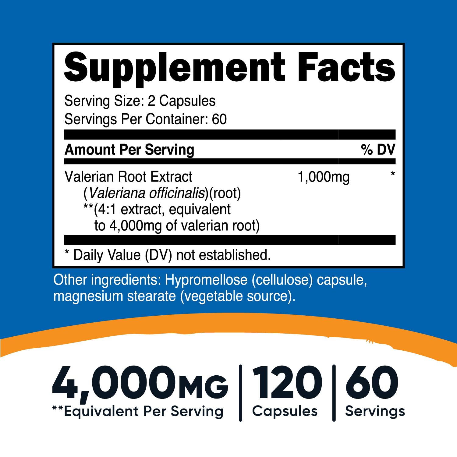 Valerian root extract 4:1 potency graphic