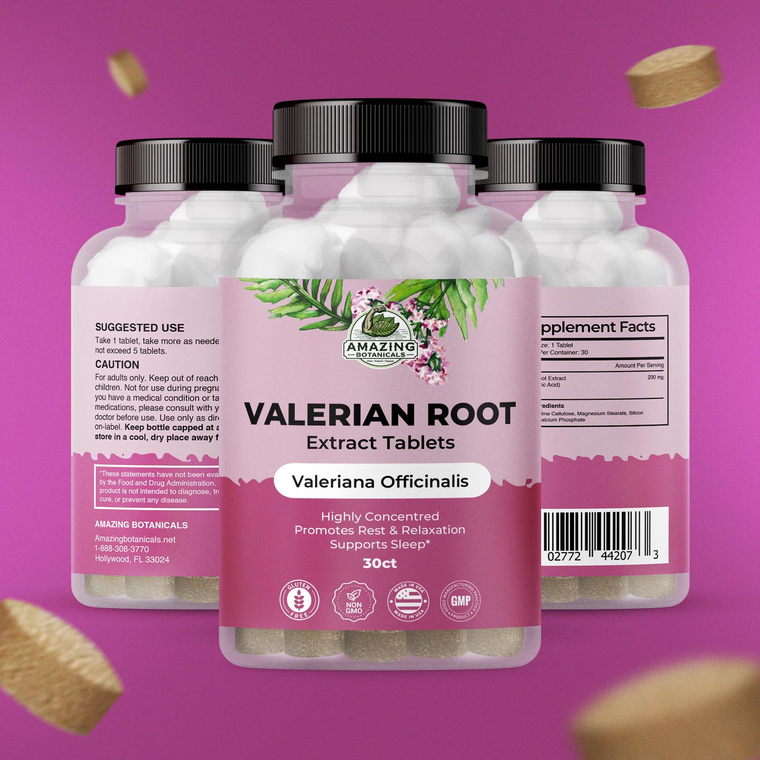 Valerian root extract ingredients illustration