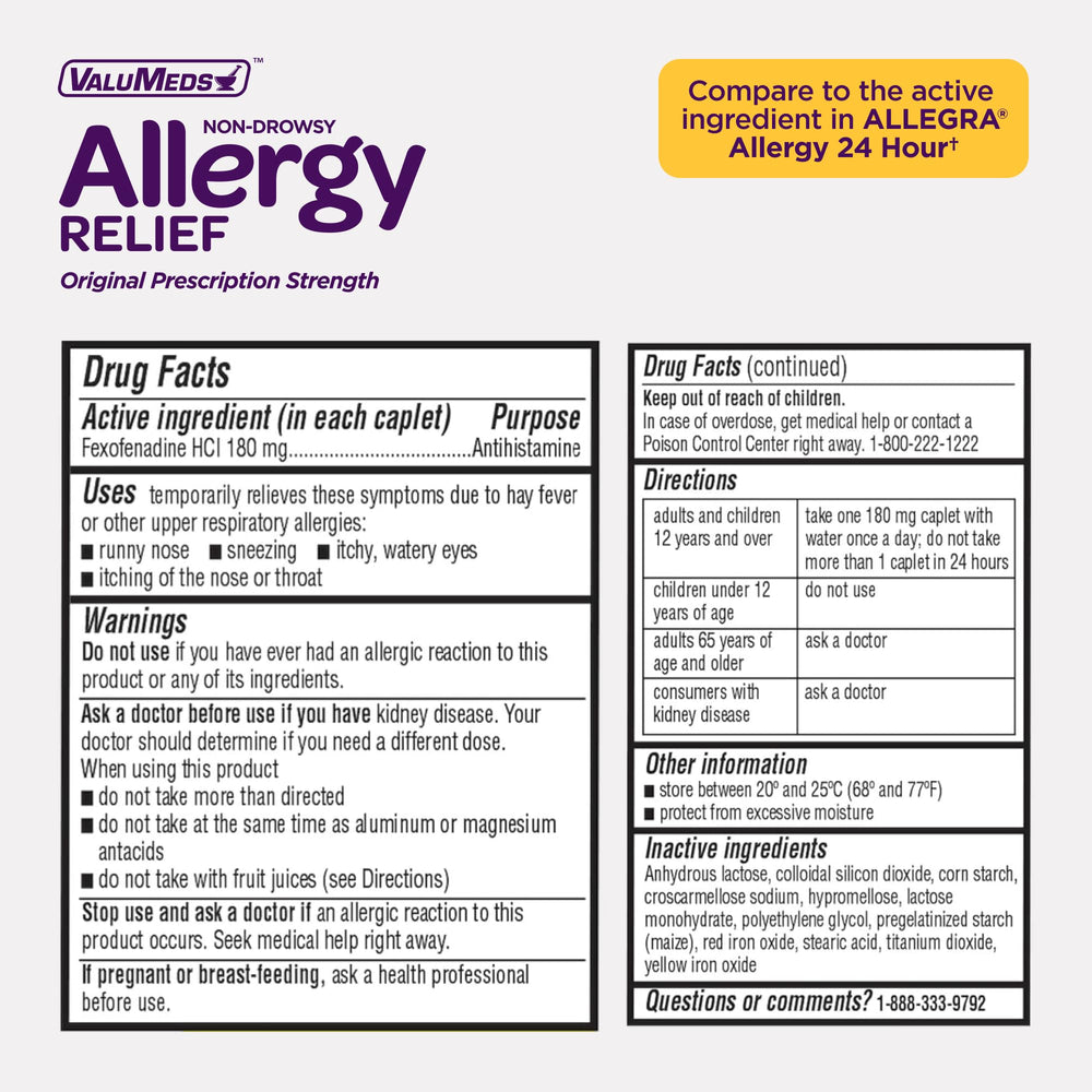 ValuMeds 24-hour relief pills imply continuous day-long comfort.