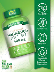 Value size bottle containing 72 magnesium softgels