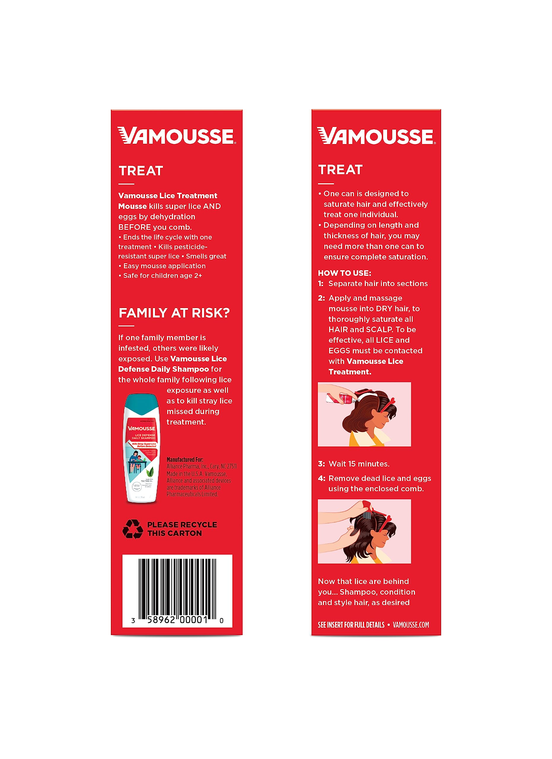 Vamousse mousse kit contents image featuring bottle and steel comb