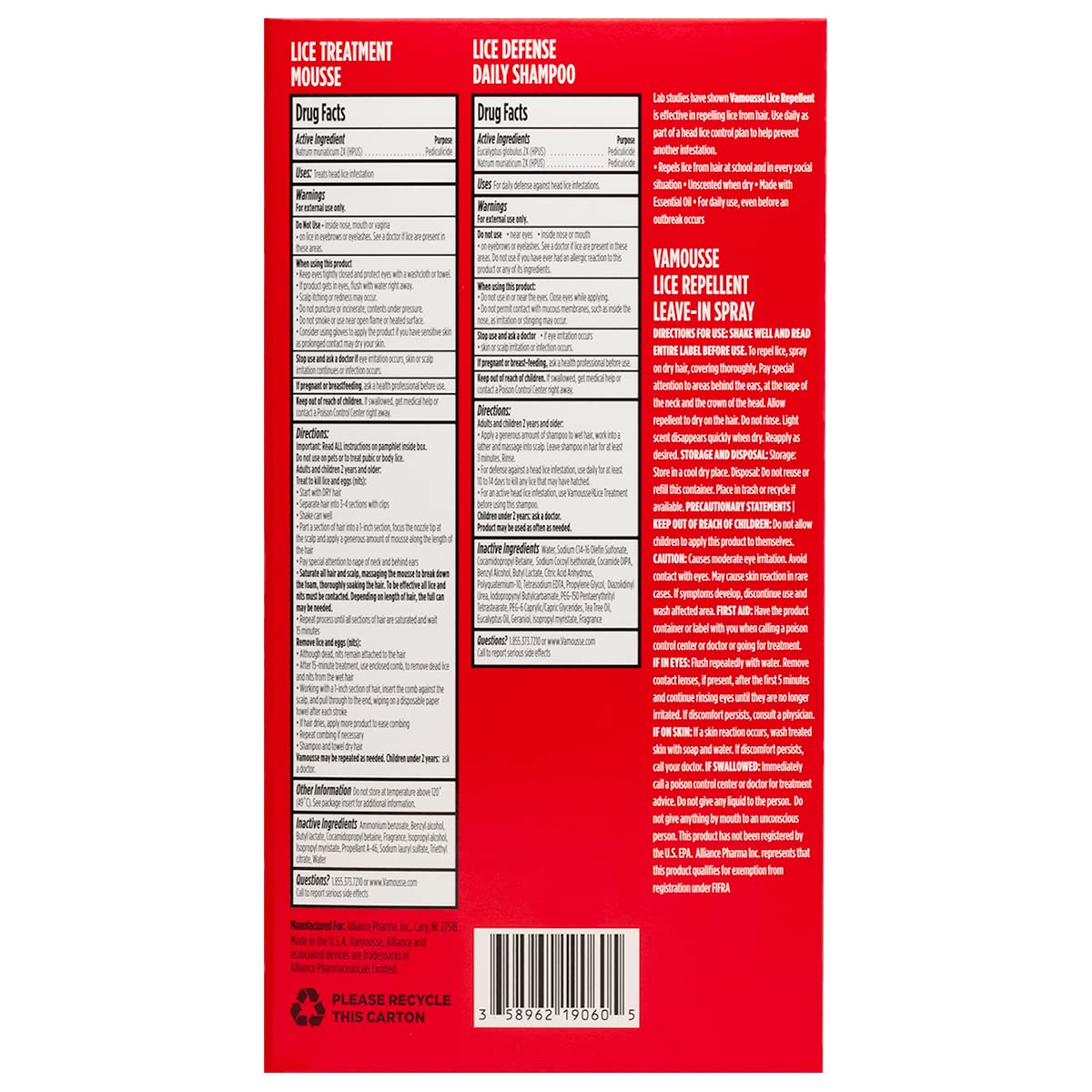 Vamousse PRO Lice Emergency Kit packaging and compact design.