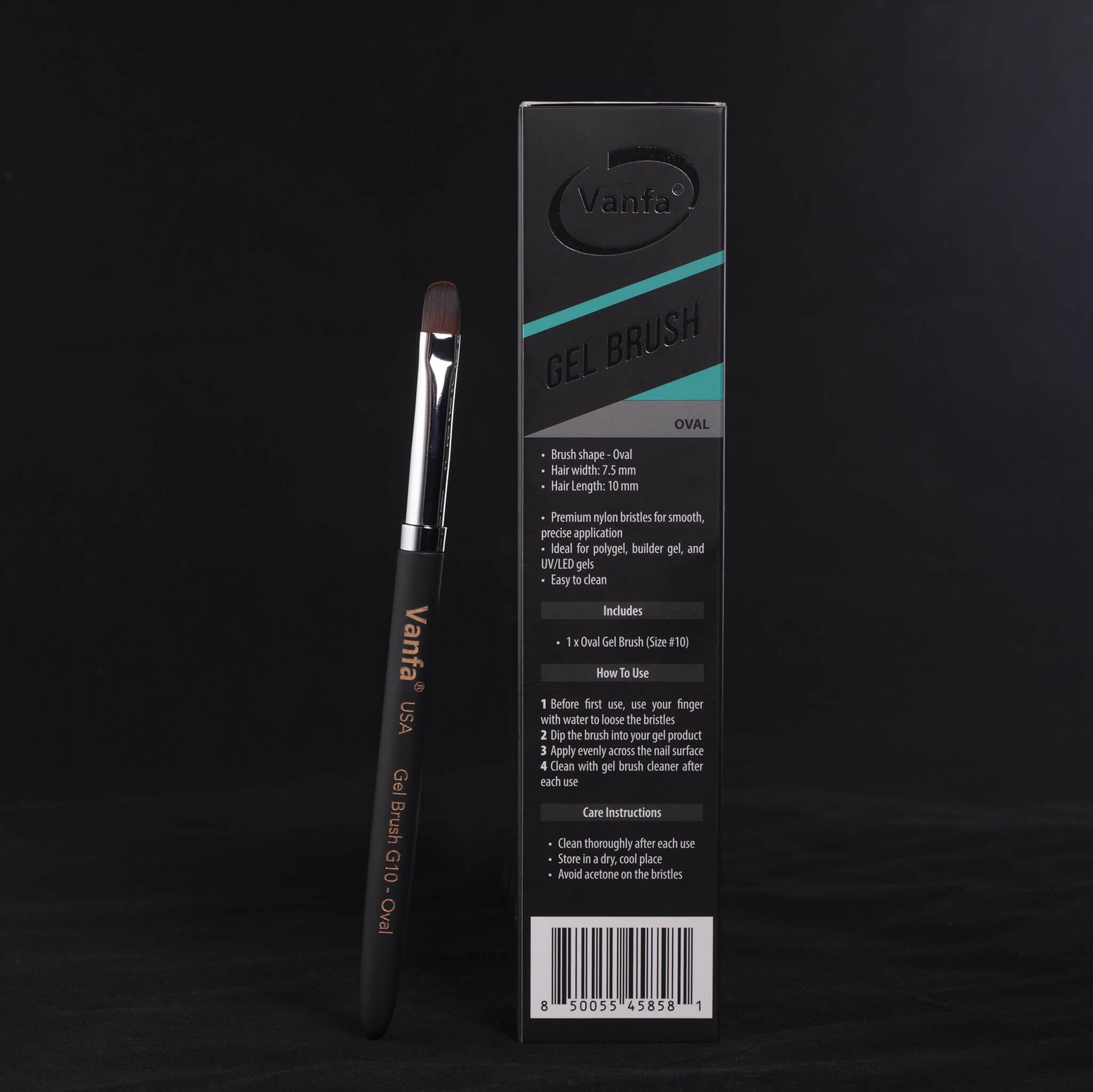 Vanfa nail painting brush with oval head for controlled polish strokes