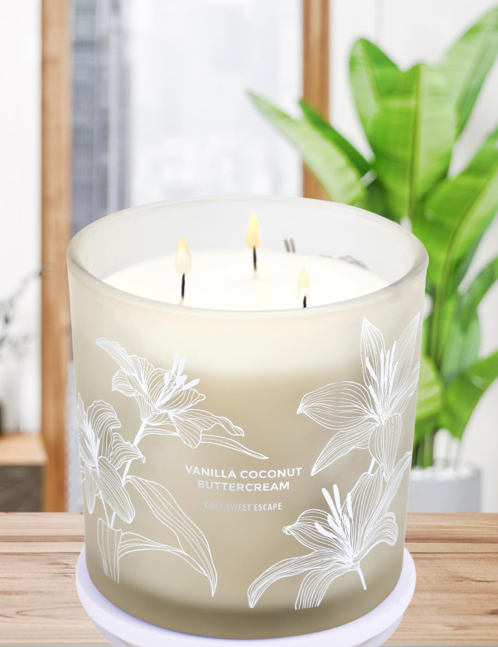 Top view showing three wicks