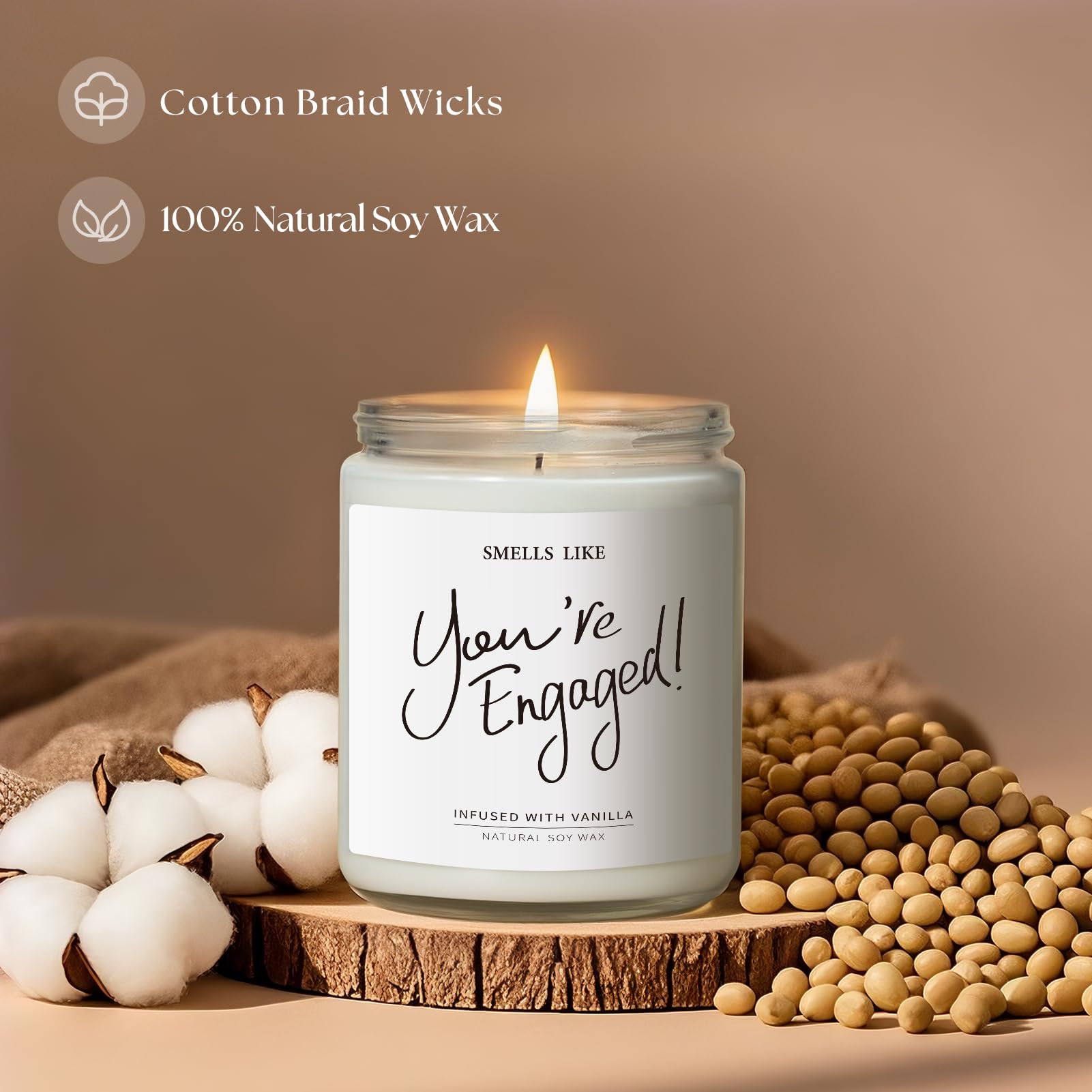 Close-up of vanilla fragrance and candle flame