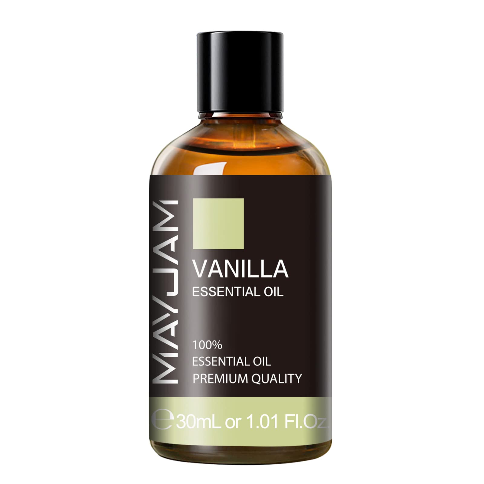 MAYJAM Vanilla Essential Oil 30ml in amber glass bottle with dropper