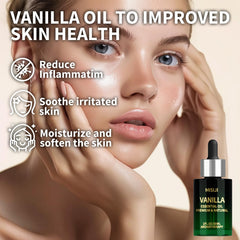 Gradient glass bottle containing vanilla essential oil