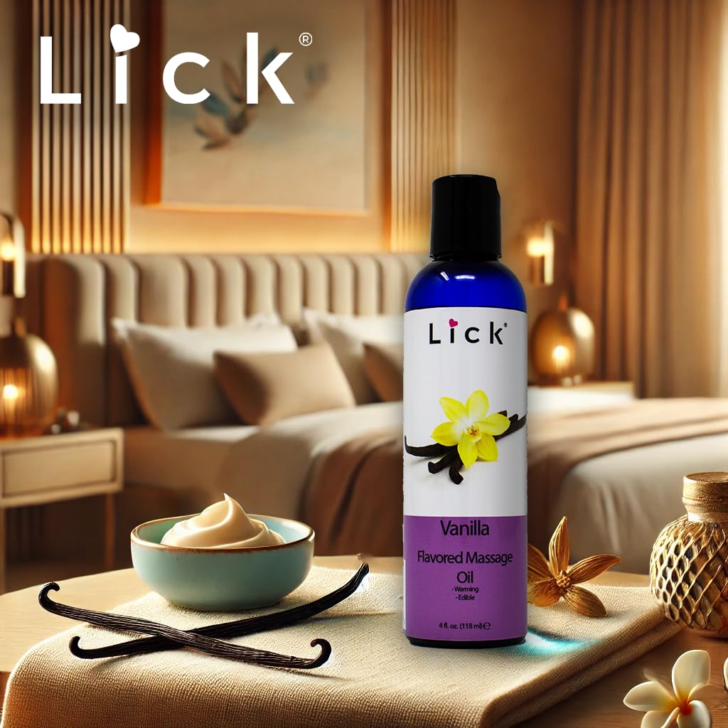 Pouring vanilla massage oil onto skin