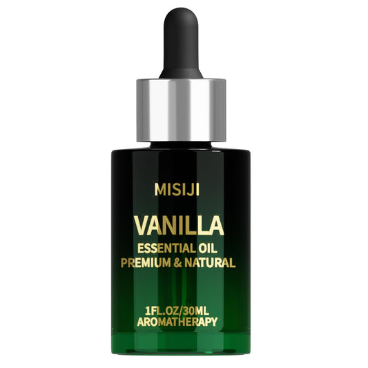 Hand-picked vanilla essential oil in a 1 oz bottle