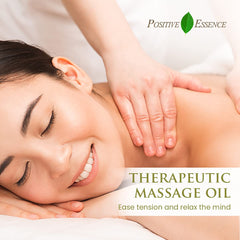Relaxing spa setting with vanilla scented massage oil