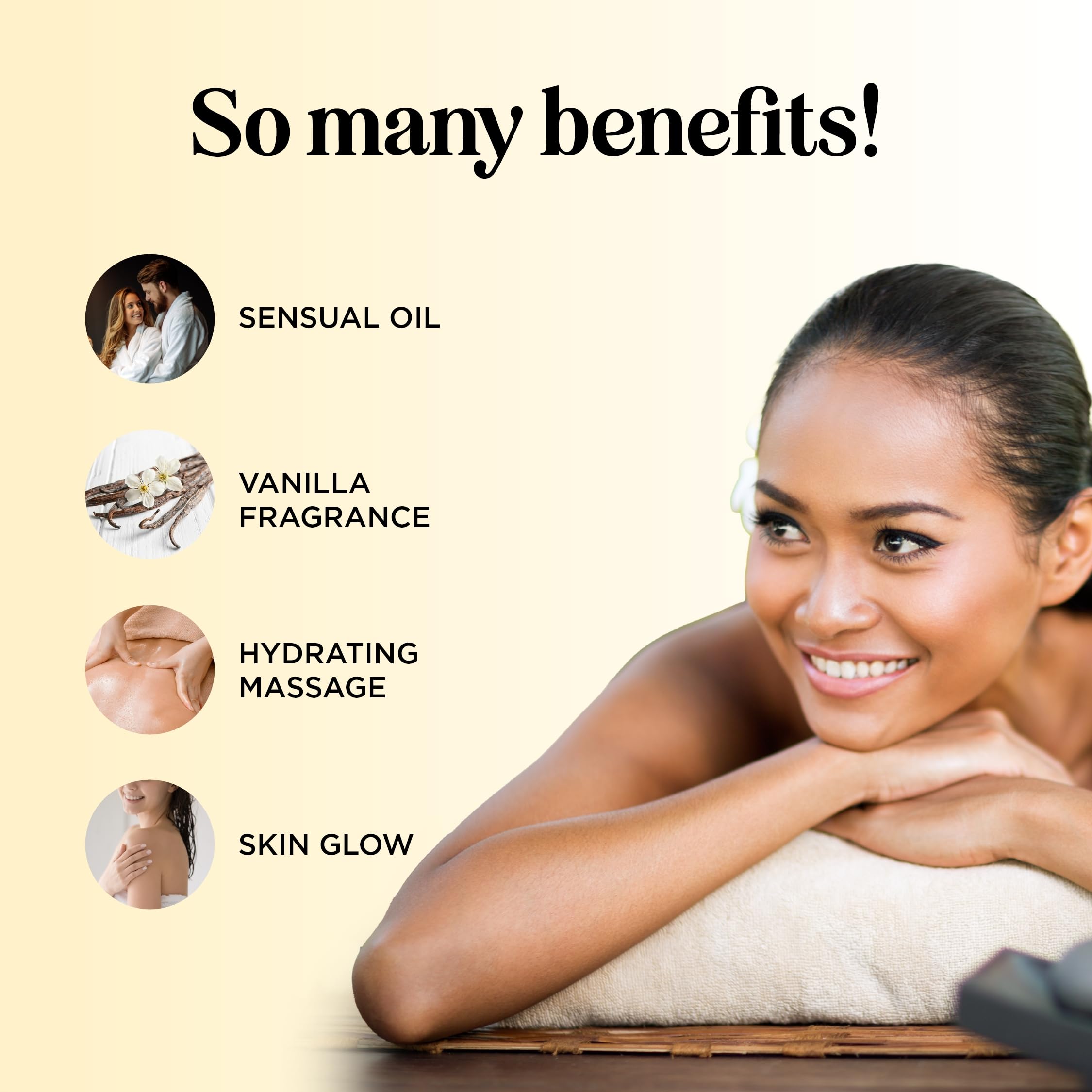Romantic date night scene with vanilla-scented massage oil