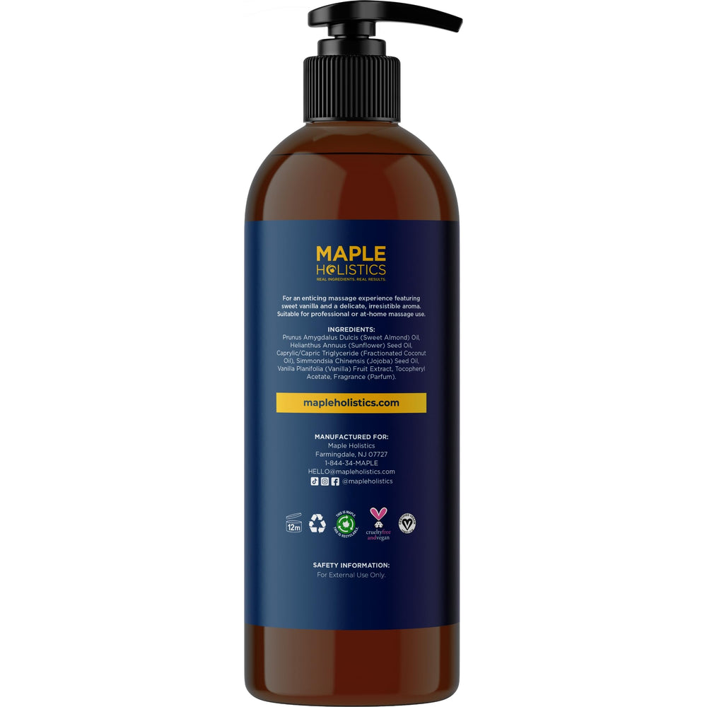 Silky non-greasy massage oil on skin