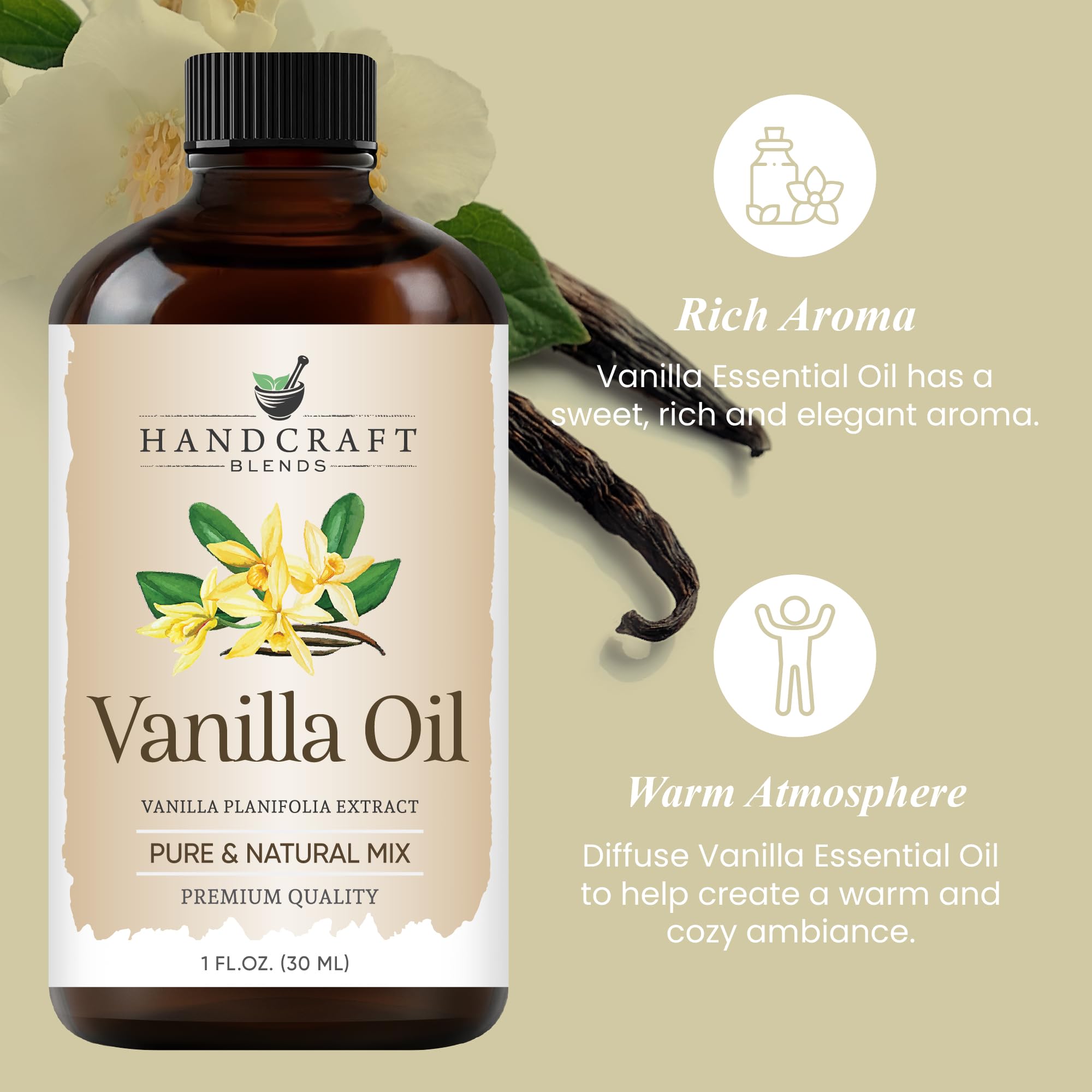 Vanilla essential oil release in aromatherapy diffuser
