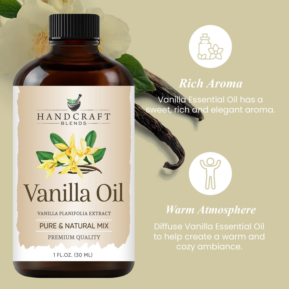 Vanilla essential oil release in aromatherapy diffuser