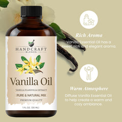 Vanilla essential oil release in aromatherapy diffuser