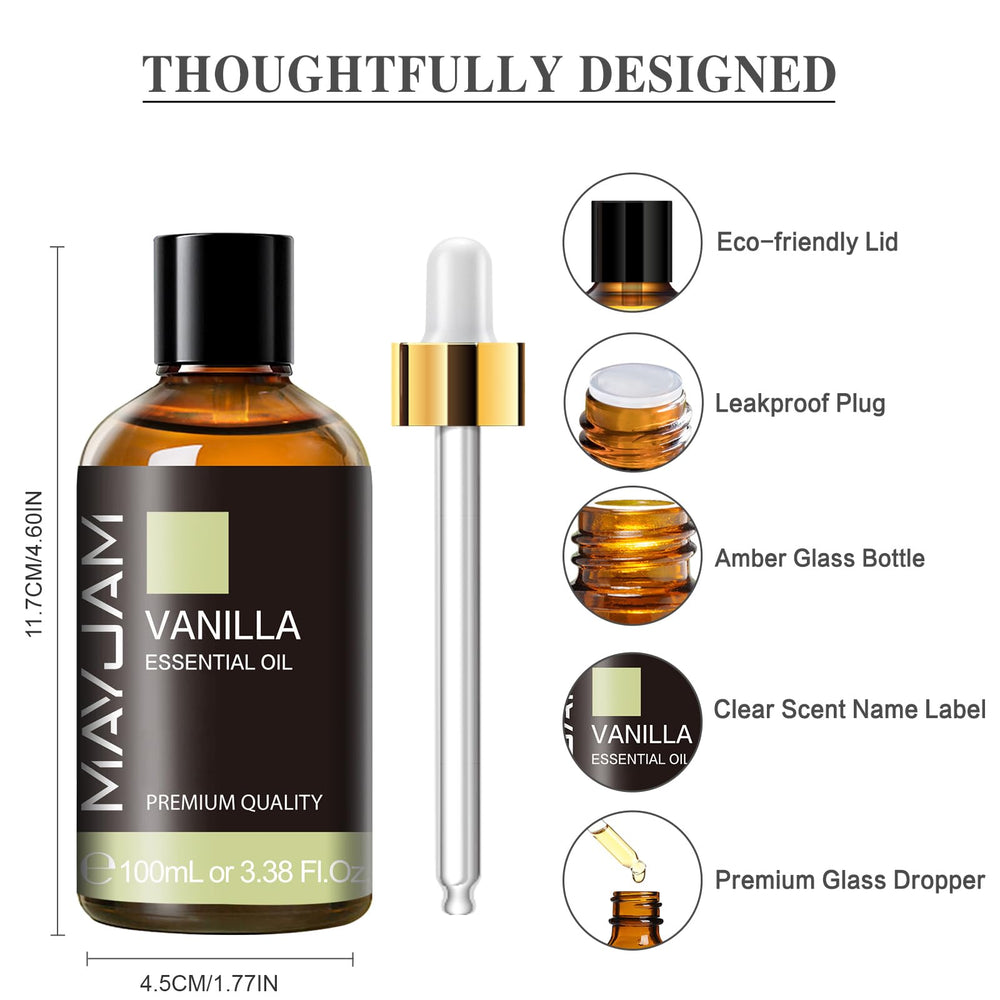 Vanilla essential oil being used in a diffuser