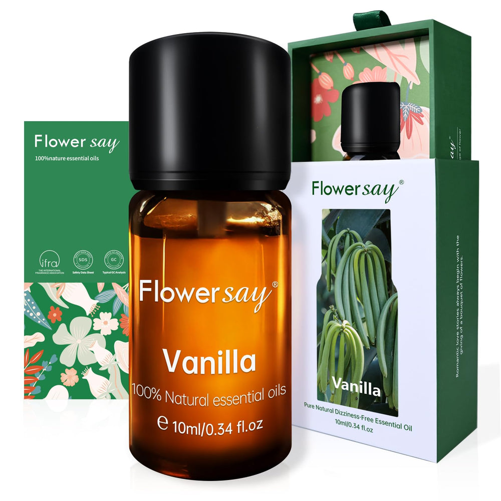 Vanilla essential oil oleoresin bottle 10ml on white background