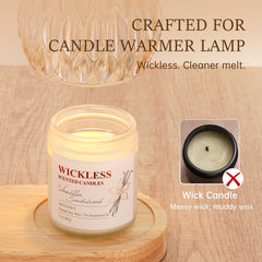 Close-up of smooth wax melt showing wickless design