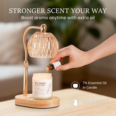 10ml bottle of Vanilla Sandalwood essential oil included with candle