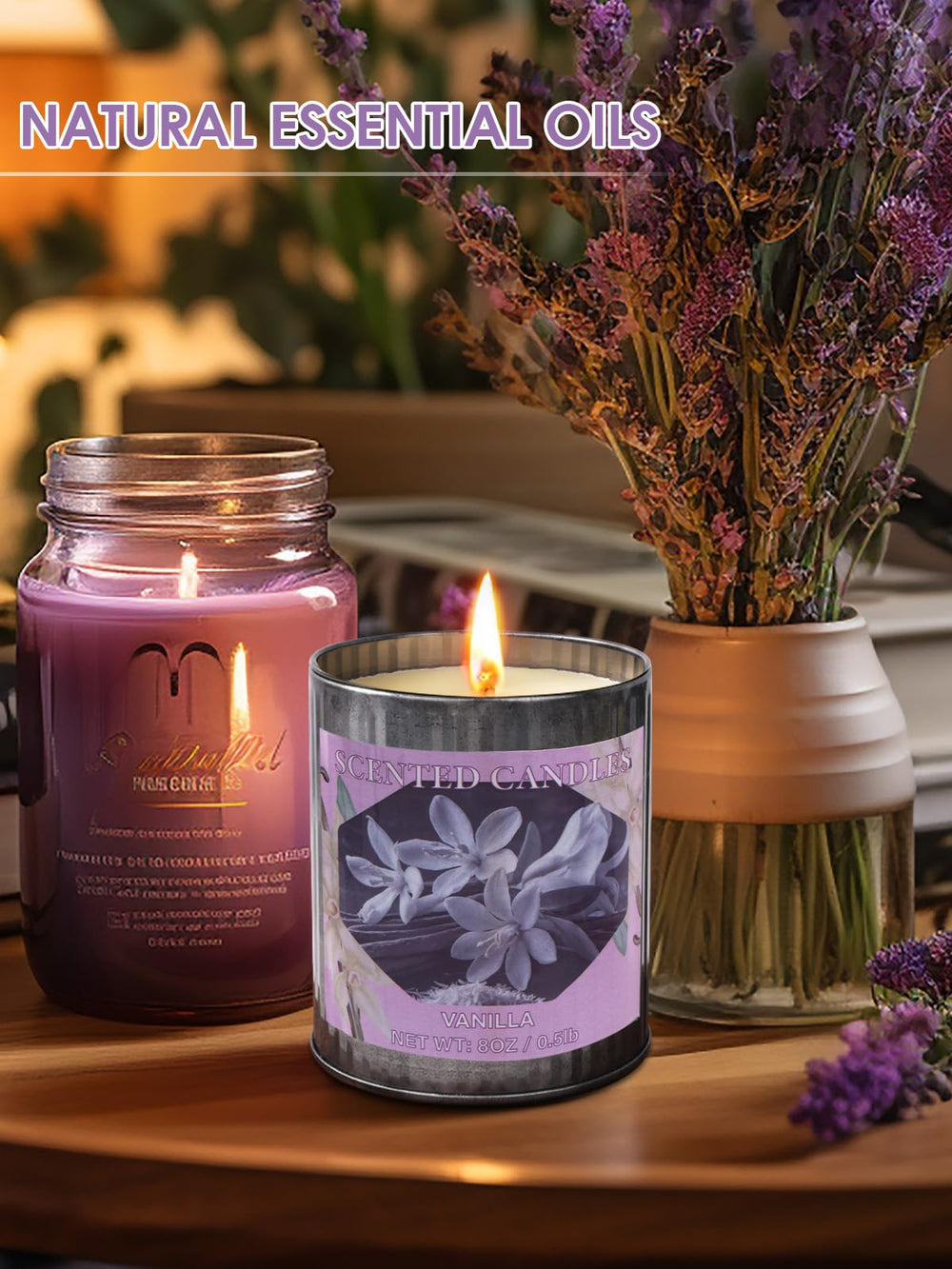 Vanilla soy candle 8oz in gift box