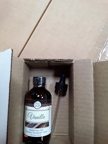 Vanilla essential oil packaging and USA labeling