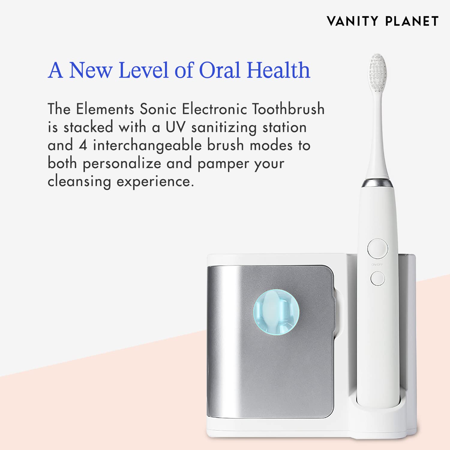 Silver Vanity Planet Elements toothbrush front view