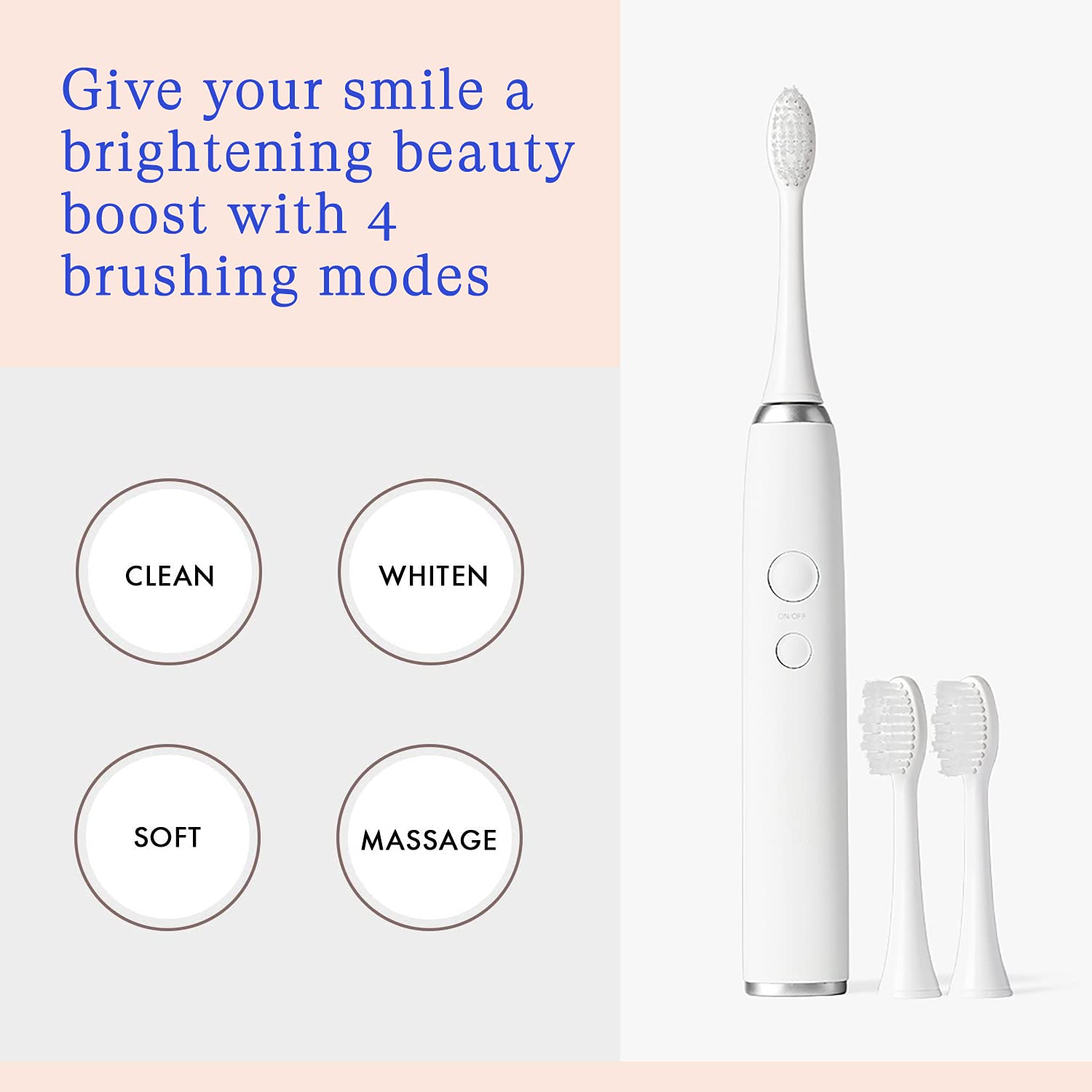 Elements toothbrush with four modes: Clean, Soft, Whitening, Massage