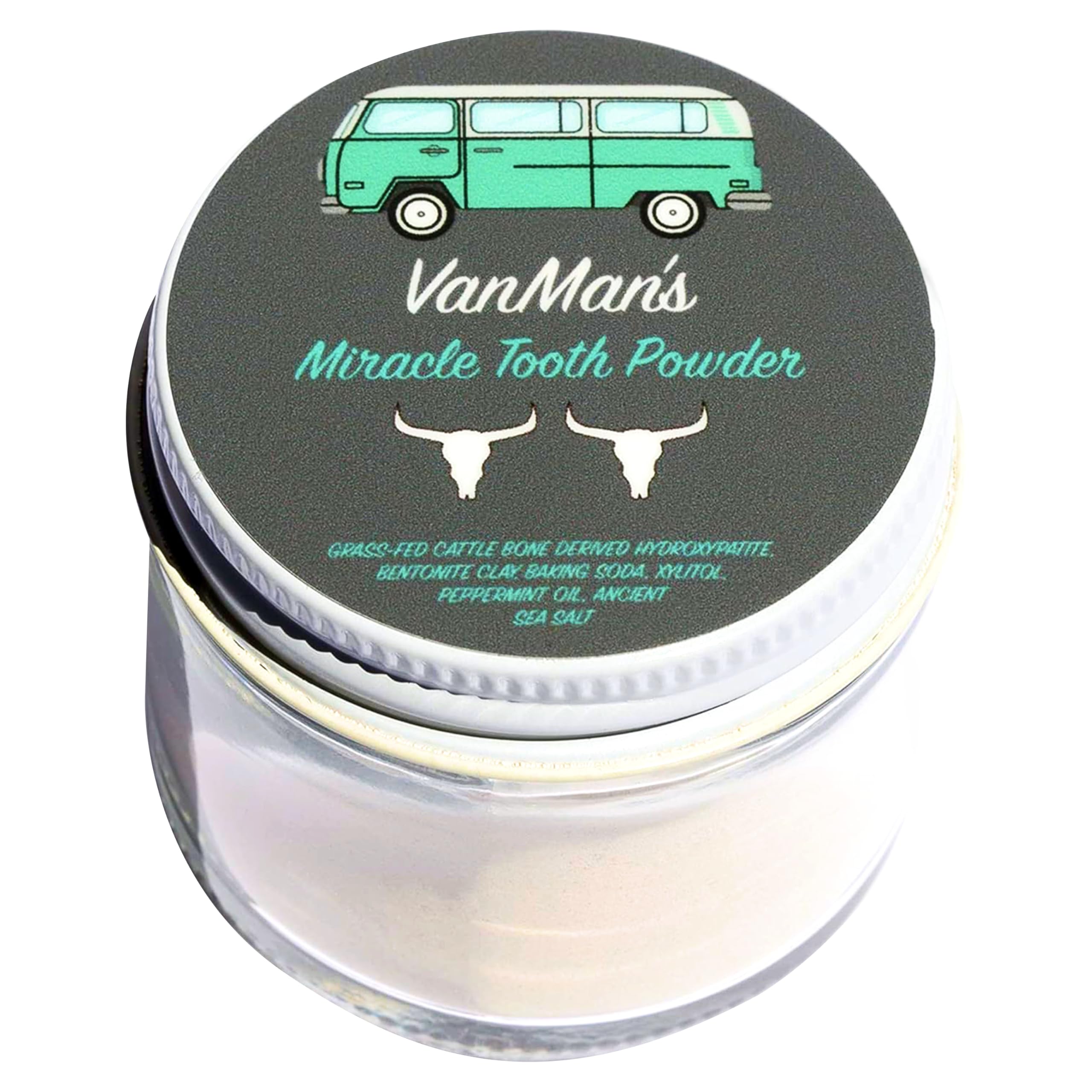 Vanman’s Mint and Bone Tooth Powder jar, 2.2 oz