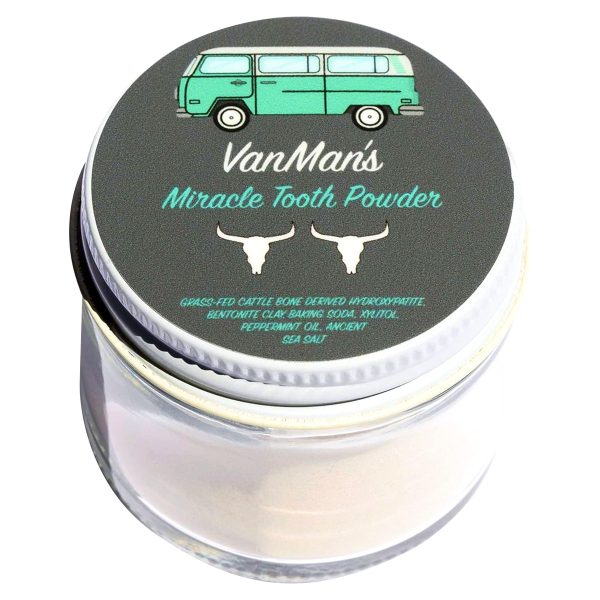Vanman’s Mint and Bone Tooth Powder jar, 2.2 oz