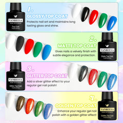 Vanreesa orange yellow green blue purple swatches offer bold color choices.